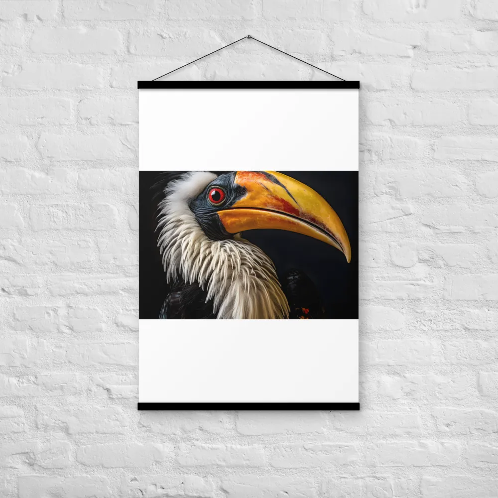 Majestic Hornbill Portrait | Poster With Black Wood Hanger | 24″×36″