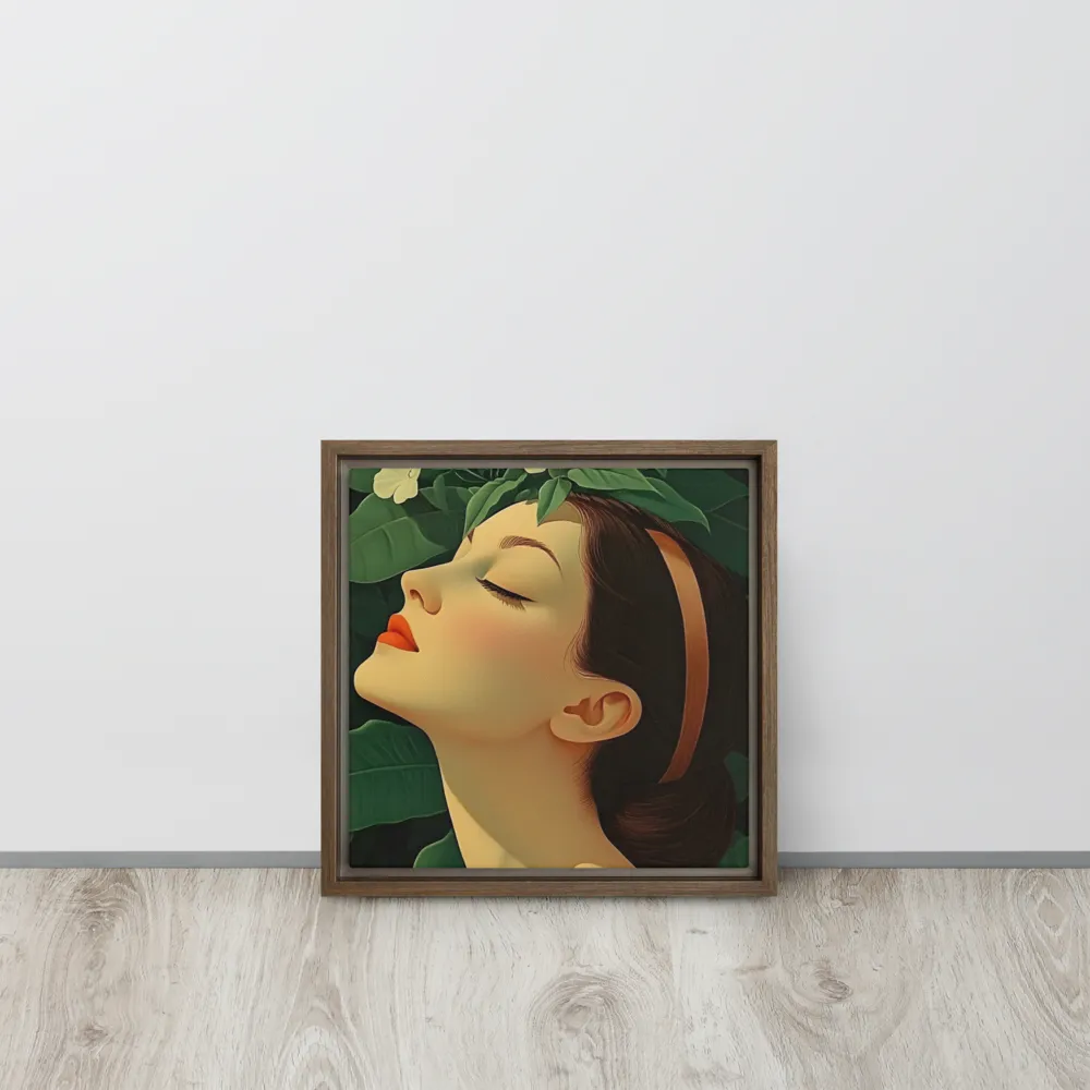Serenity in Bloom | Canvas with Brown Frame | 12″×12″