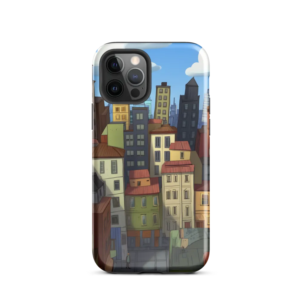 Urban Symphony: A Colorful Cityscape | Phone Case |  12 Pro | Tough Case | Glossy