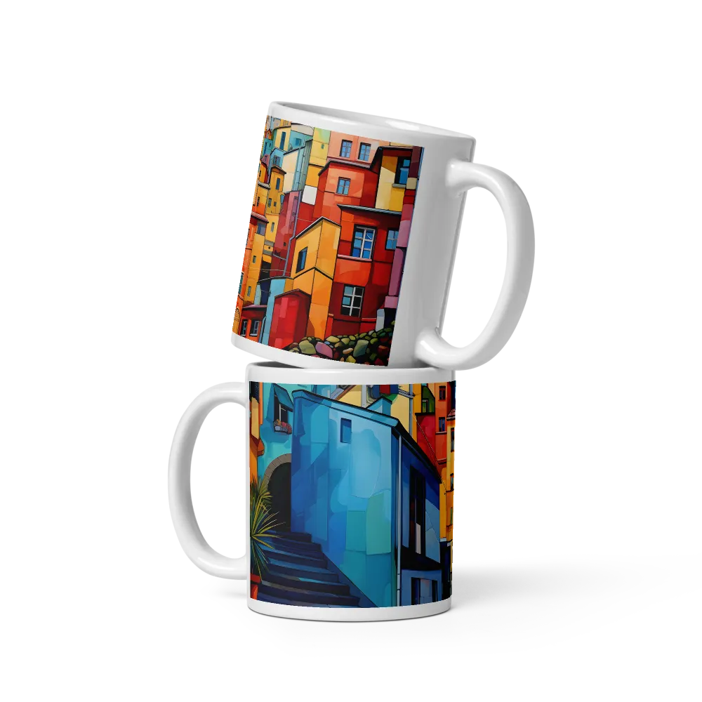 Vibrant Village: A Cubist Journey | Mugs | Multiple Sizes & Colors