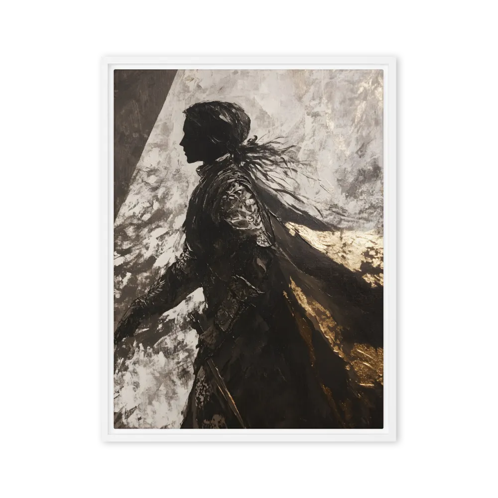 The Silhouette of Valor | Canvas with White Frame | 24″×32″