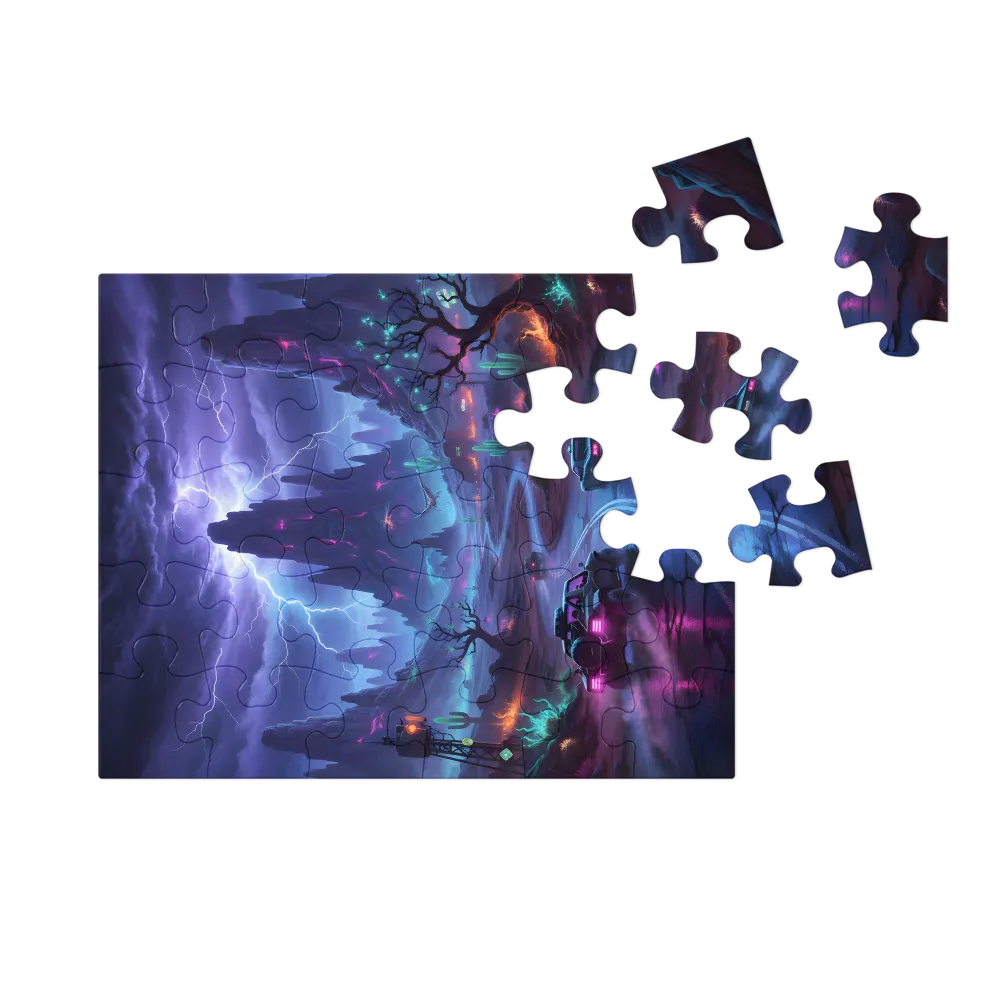 Neon Desert Storm 
 Jigsaw Puzzle in Tin Box