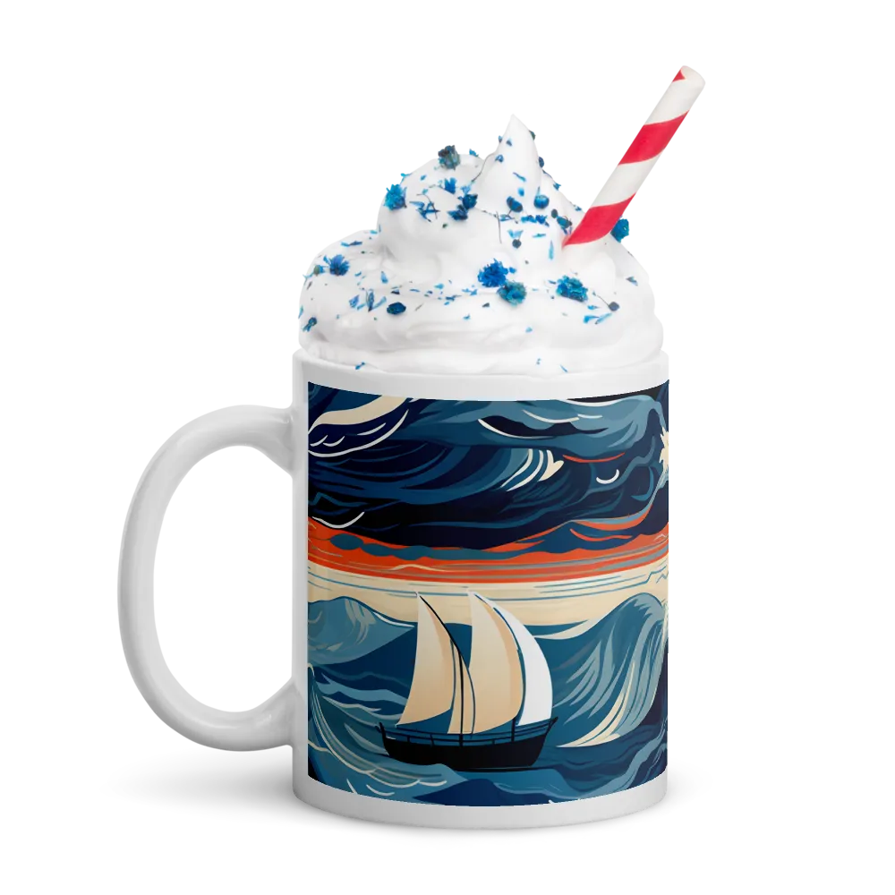 Ocean Whispers: A Voyage at Dusk | Mugs | Multiple Sizes & Colors