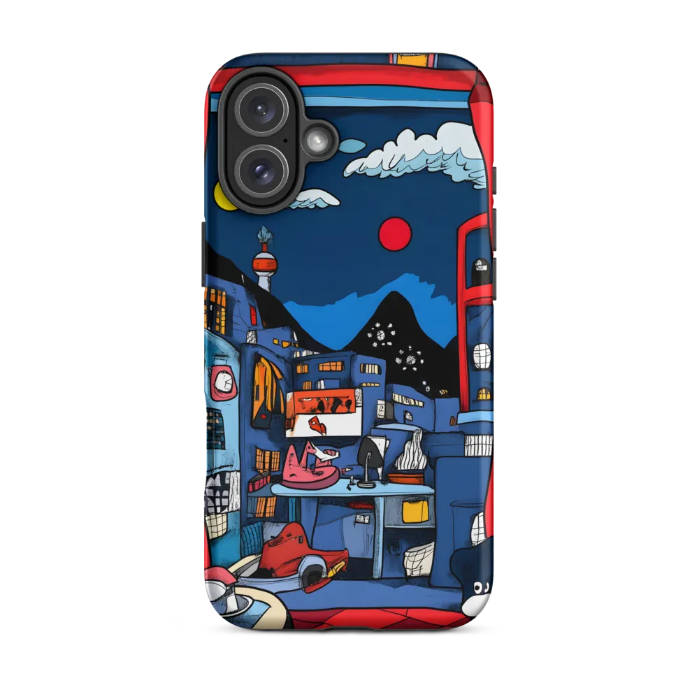 Whimsical Cityscape at Night