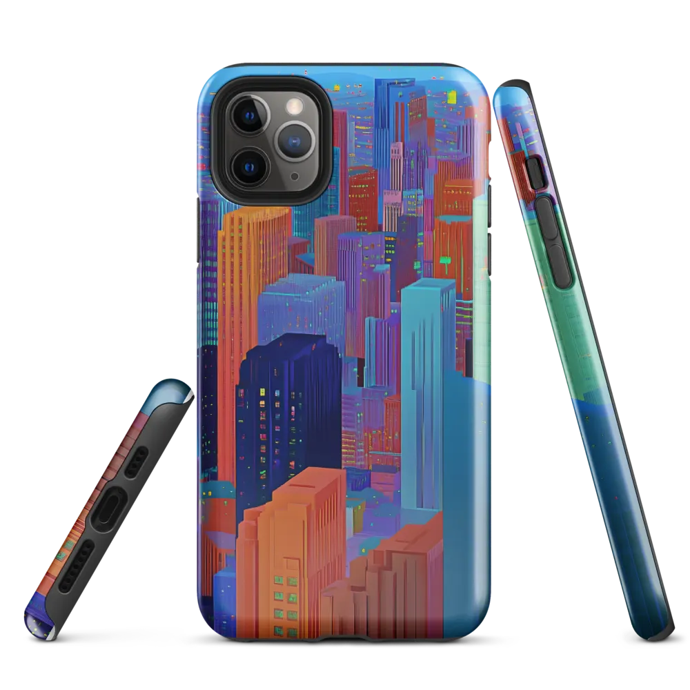 Vibrant Metropolis in Twilight | Phone Case |  11 Pro Max | Tough Case | Glossy