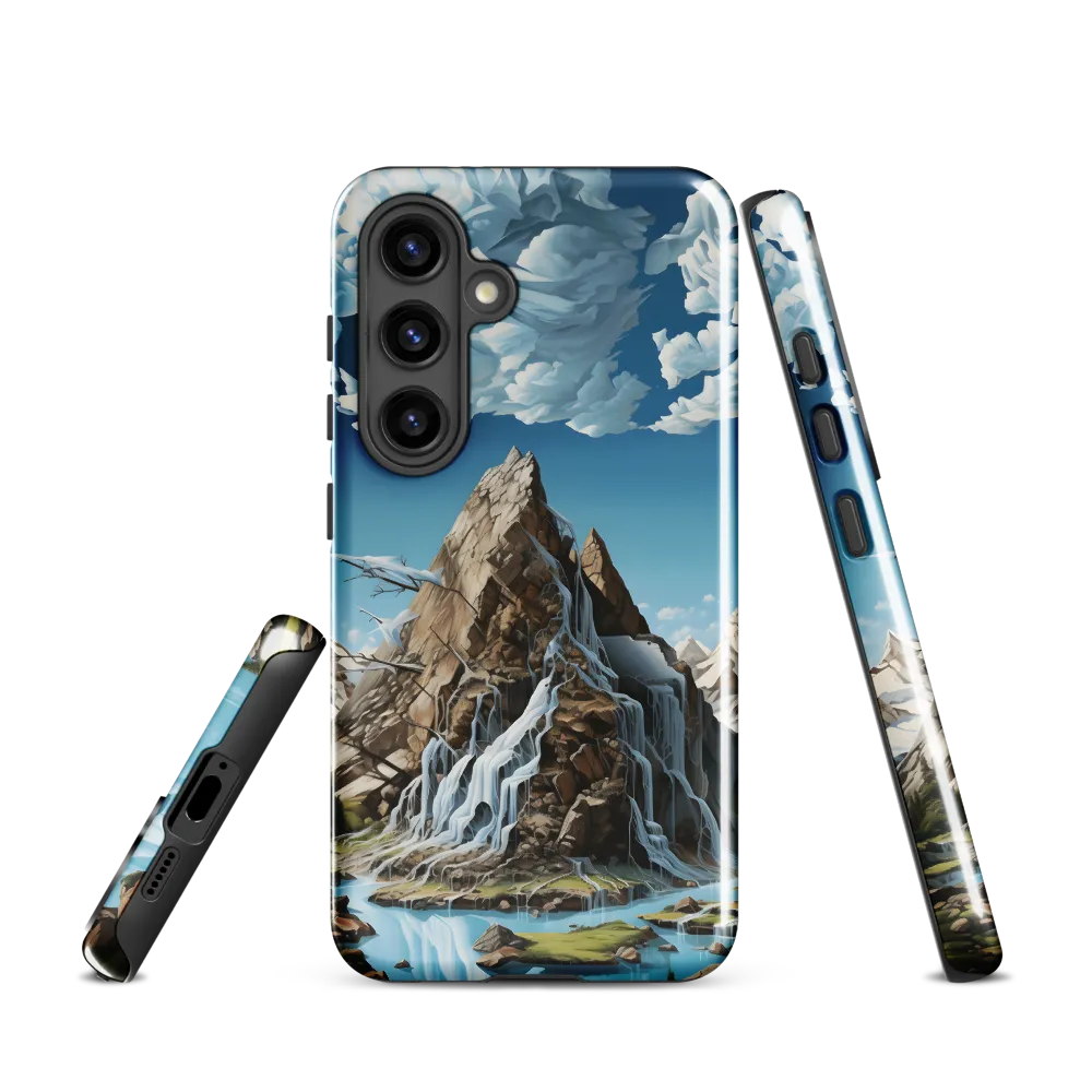 Majestic Cascade: A Mountain Masterpiece | Phone Case |  S24 | Tough Case | Glossy