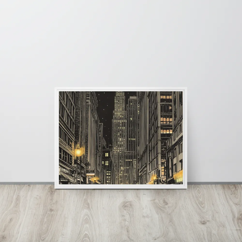 Whispers of the Night City | Canvas with White Frame | 18″×24″