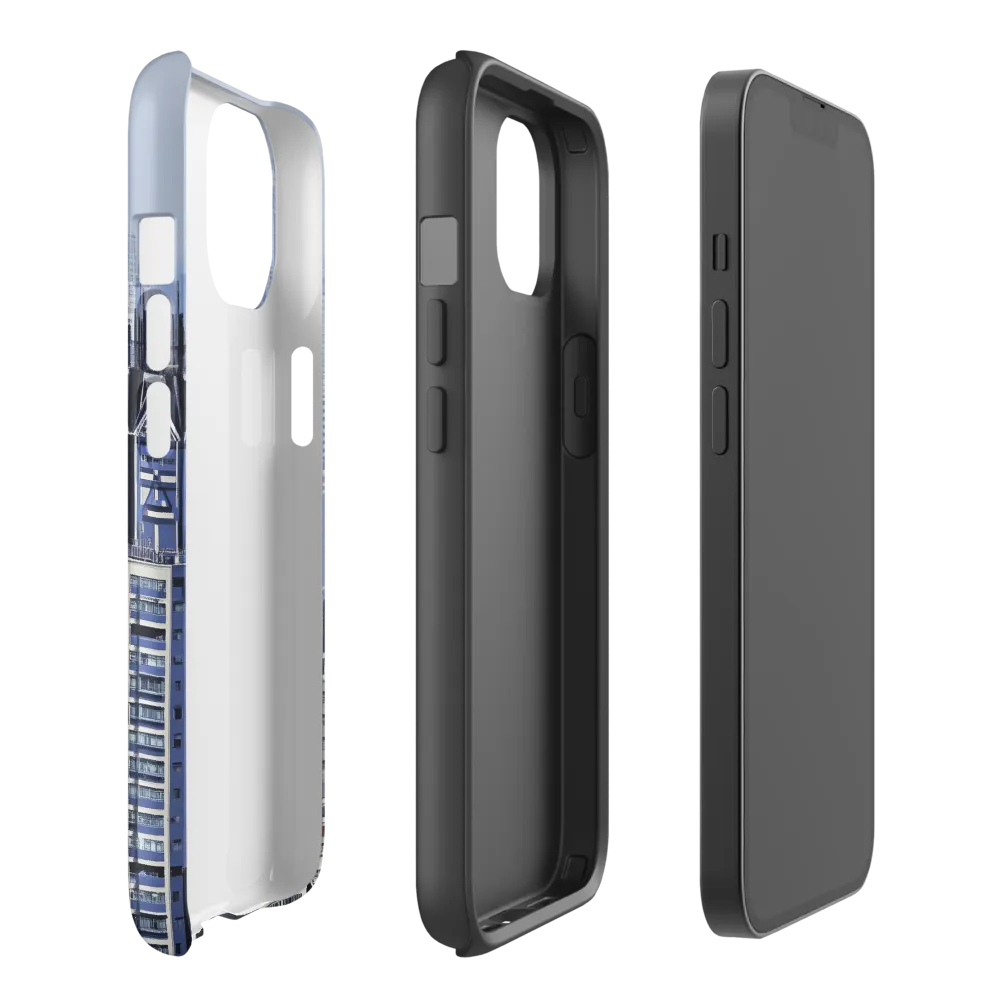 Urban Symphony: A Cityscape in Blues and Grays | Phone Case |  14 | Tough Case | Matte