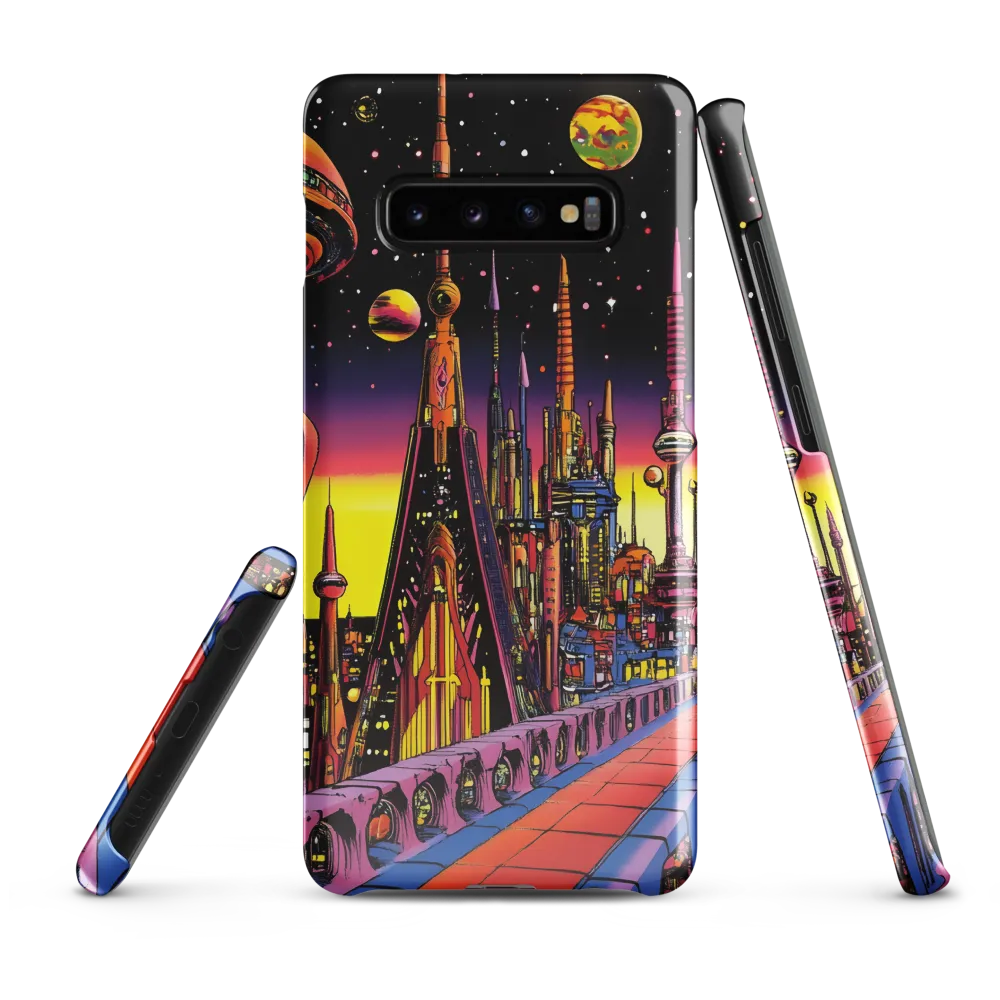 Futuristic Cosmos: A Journey Through Neon Cities | Phone Case |  S10 Plus | Snap Case | Glossy