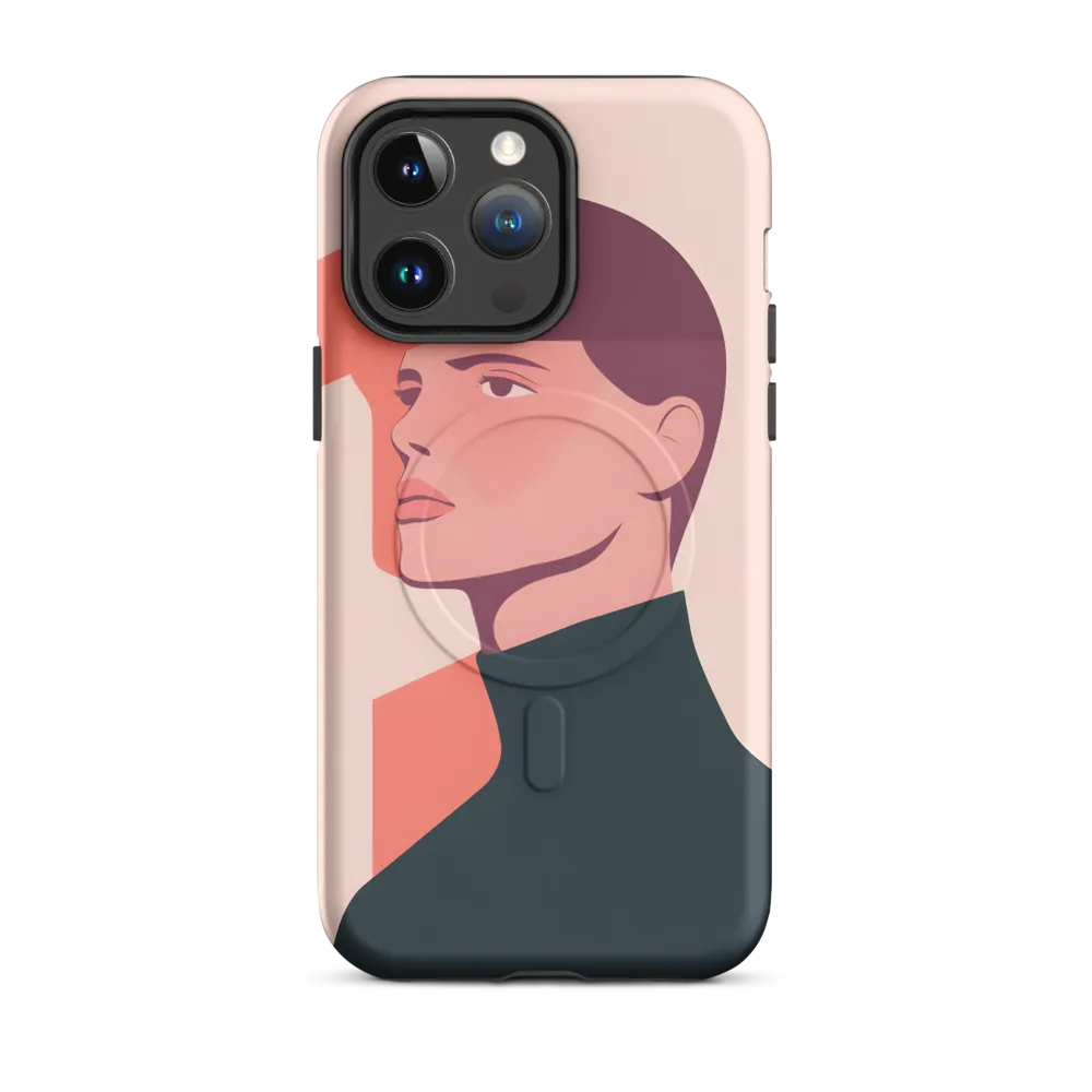 Contemplative Portrait in Minimalism | Phone Case |  14 Pro Max | MagSafe® Tough Case | Matte
