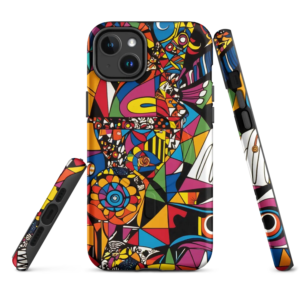 Geometric Dreams in Vivid Colors | Phone Case |  14 Plus | MagSafe® Tough Case | Matte