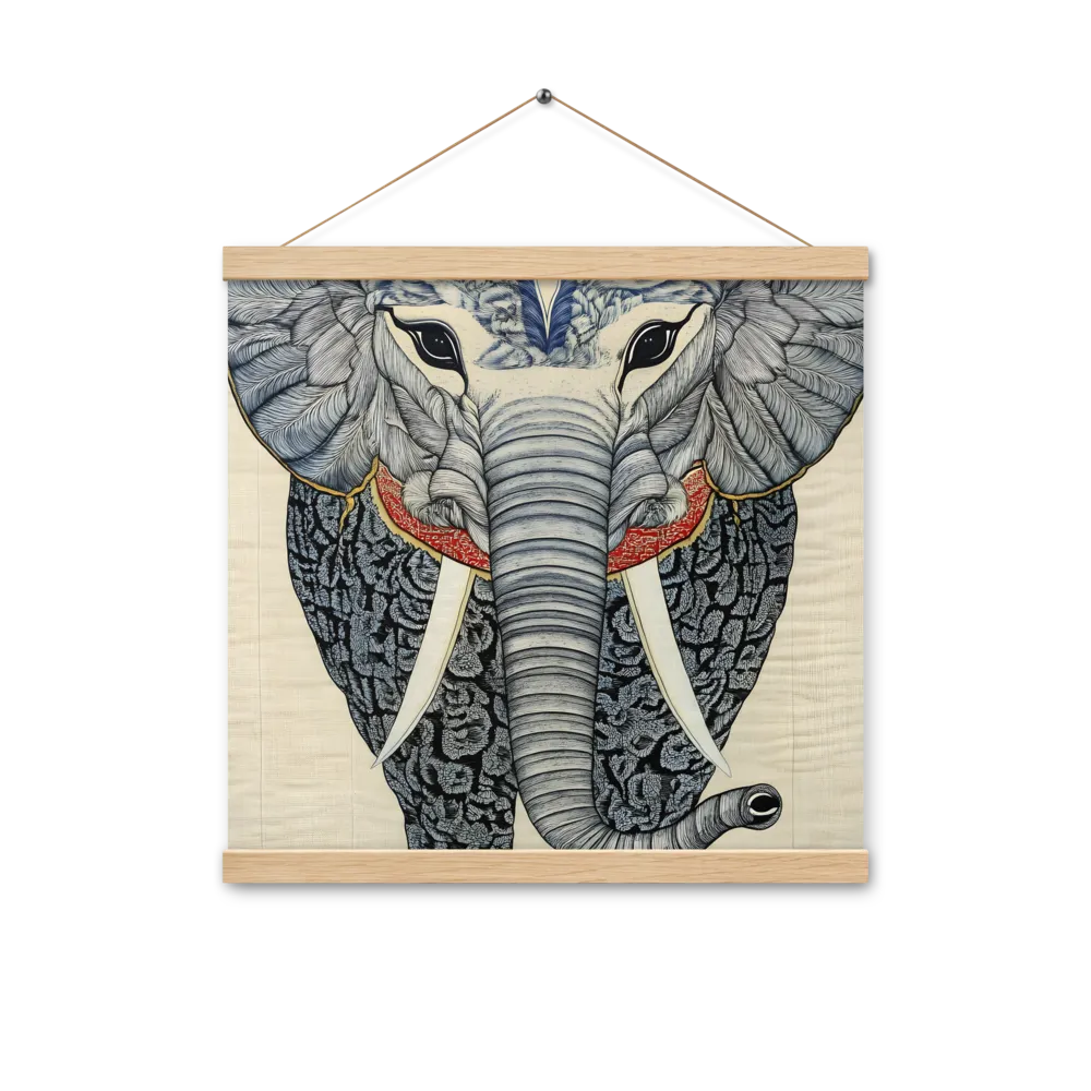 Majesty of the Elephant | Poster With Oak Wood Hanger | 16″×16″