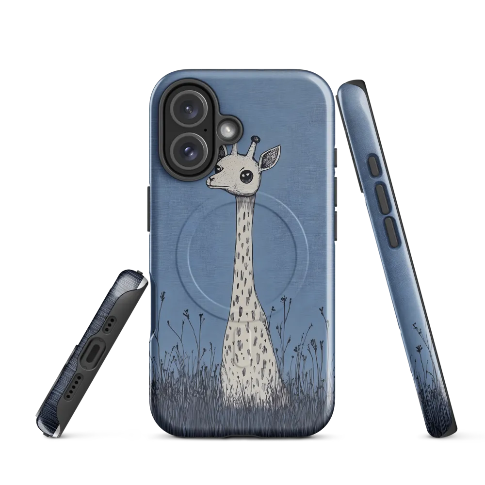 Whimsical Giraffe in Blue