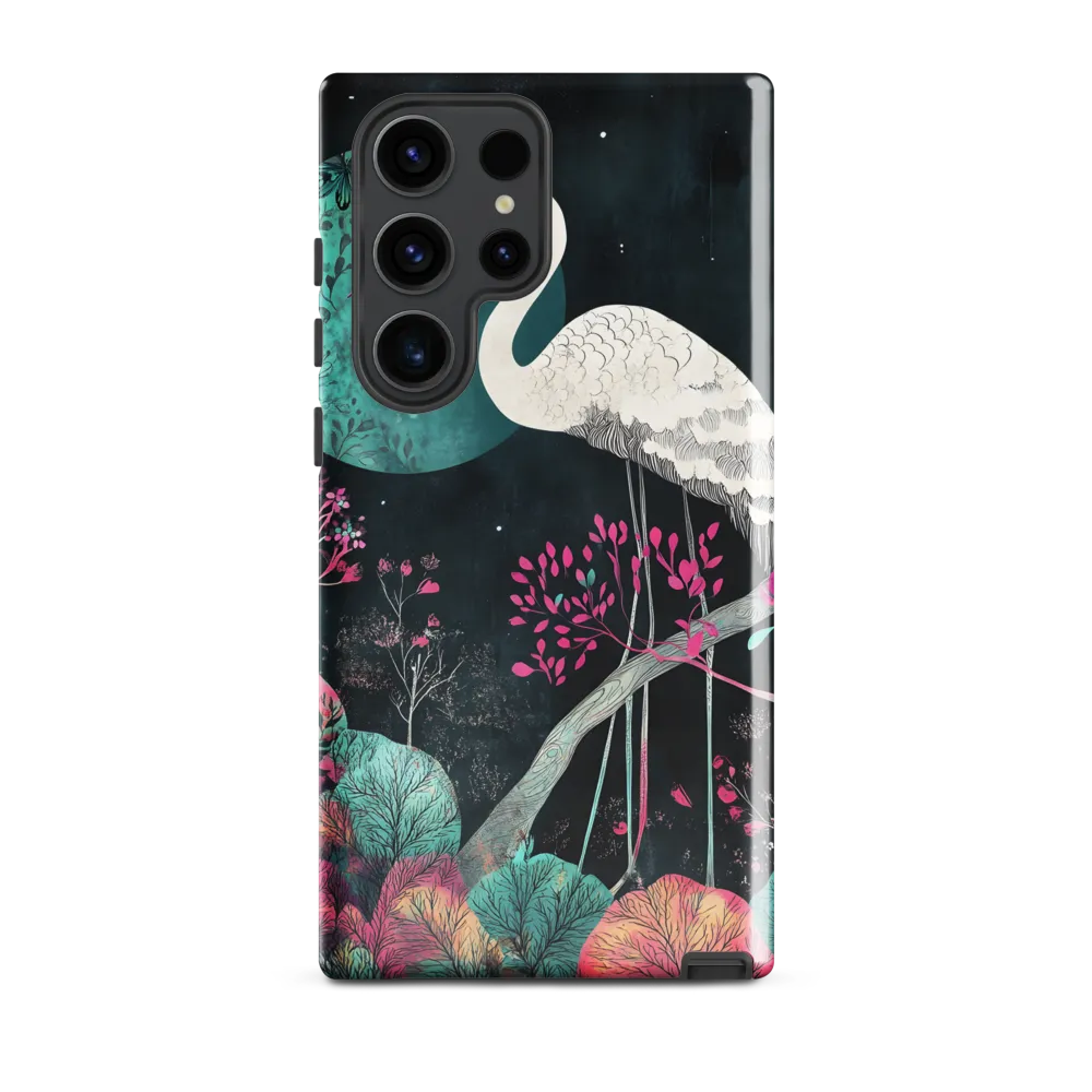 Ethereal Presence: Heron in a Floral Dreamscape
