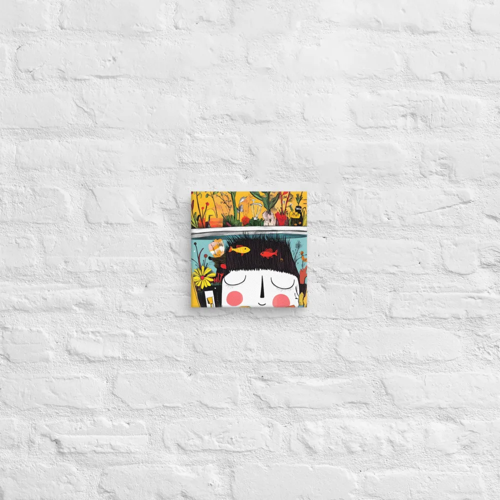 Whimsical Garden Head | Canvas | 8″×8″