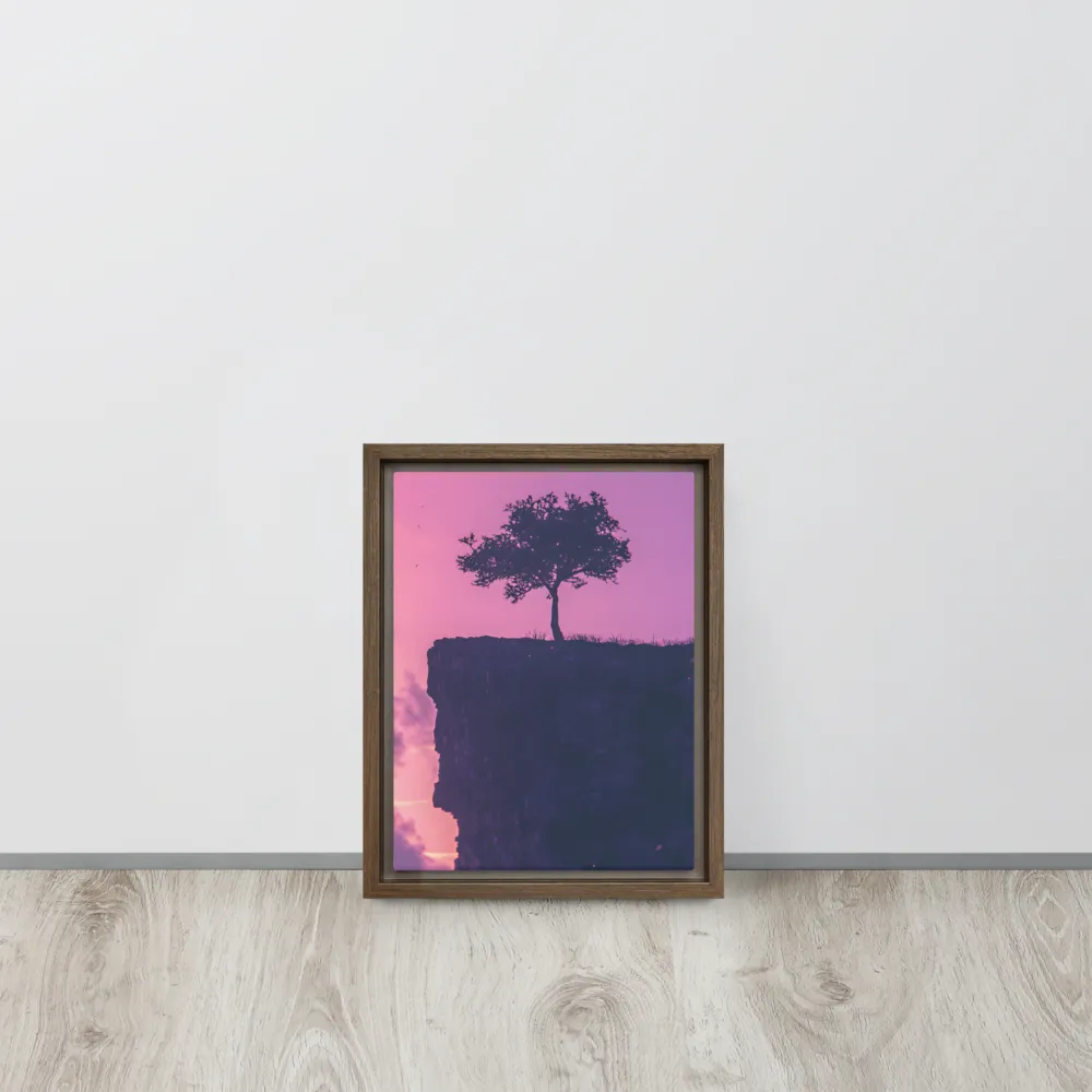 Solitude on the Edge | Canvas with Brown Frame | 9″×12″