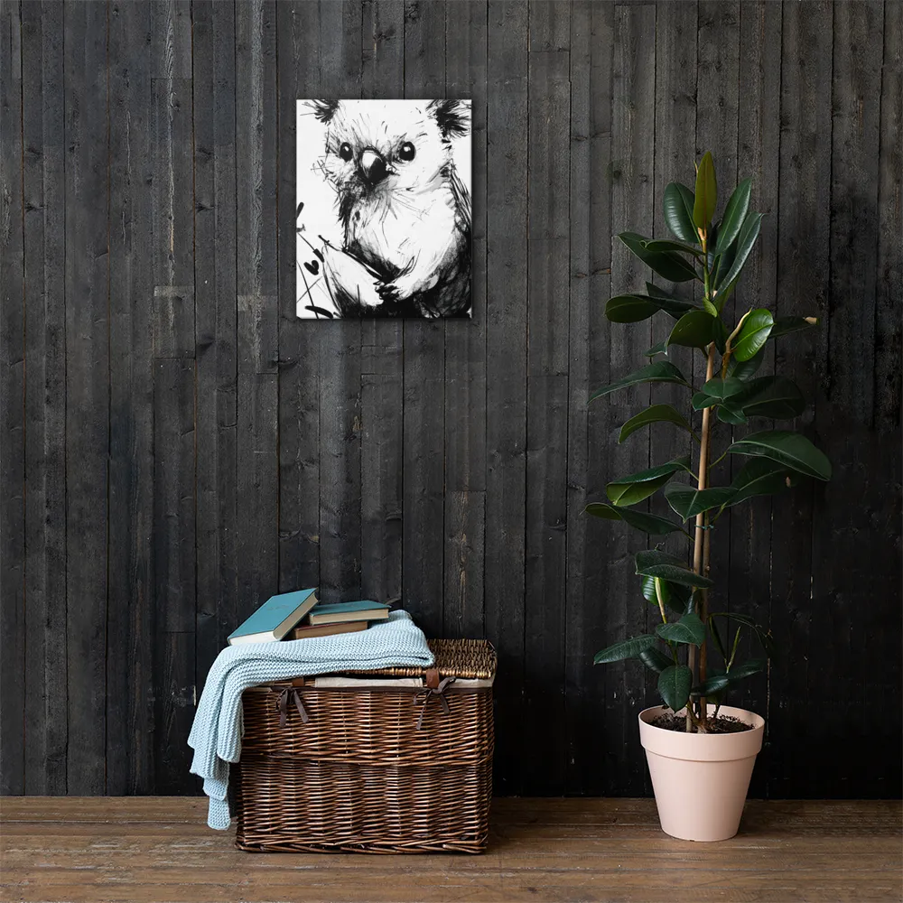 Whimsical Koala in Ink | Canvas | 16″×20″