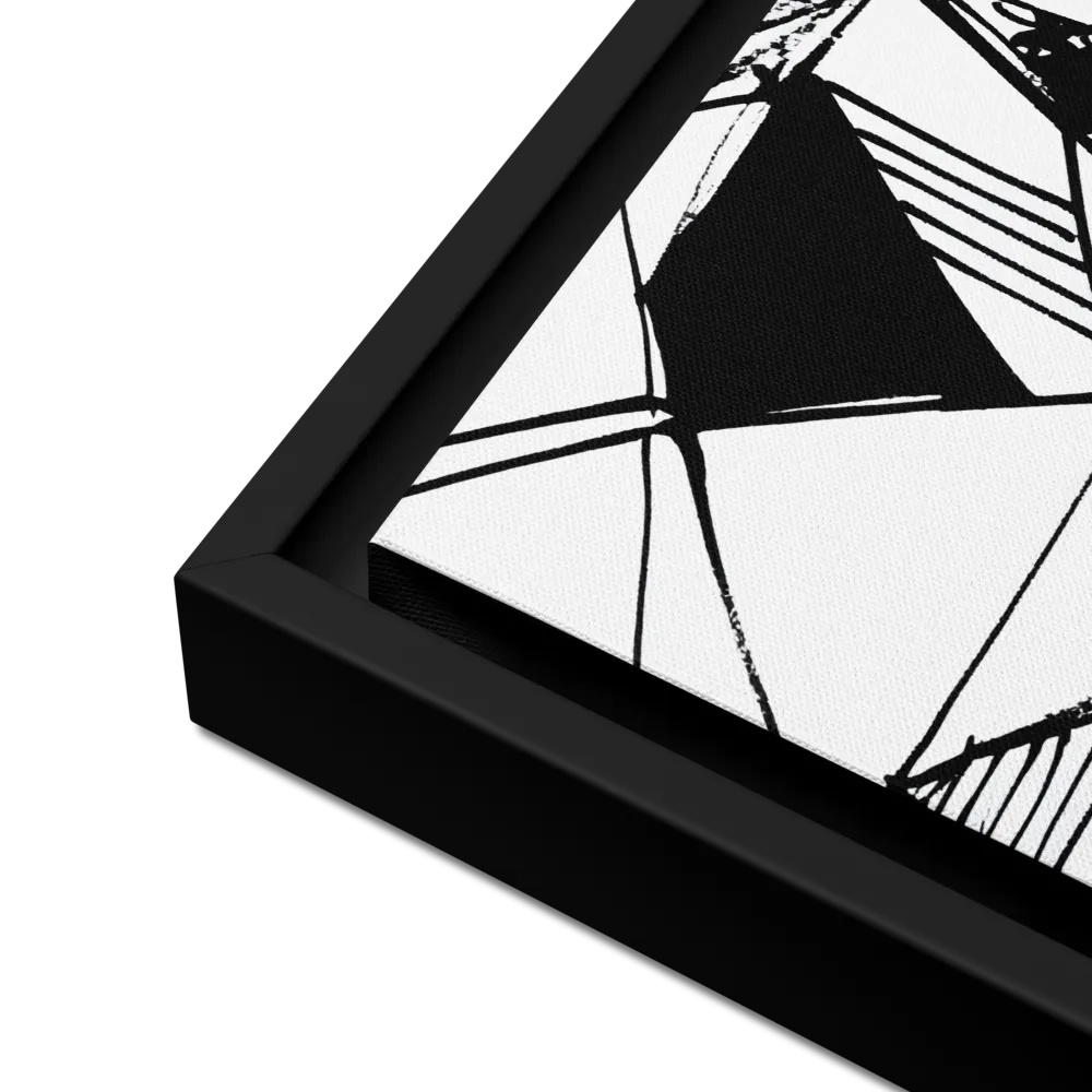 Dynamic Geometry in Ink | Canvas with Black Frame | 16″×16″
