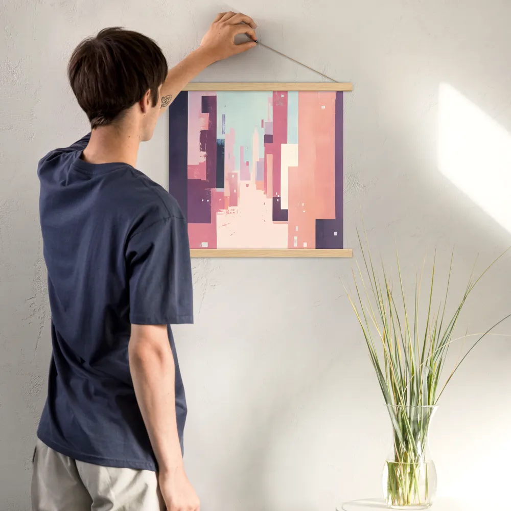 Tranquil Cityscape | Poster With Oak Wood Hanger | 18″×18″