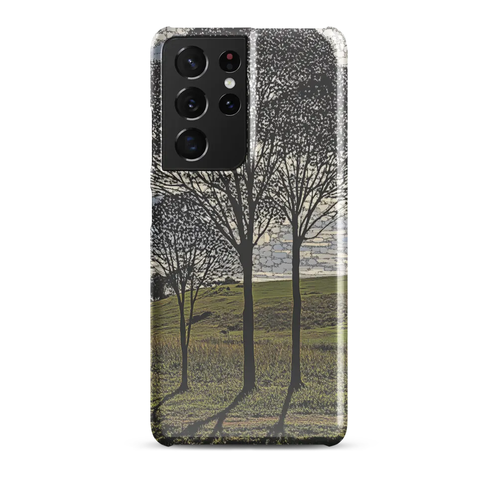 Tranquil Shadows: A Silhouette of Nature | Phone Case |  S21 Ultra | Snap Case | Glossy