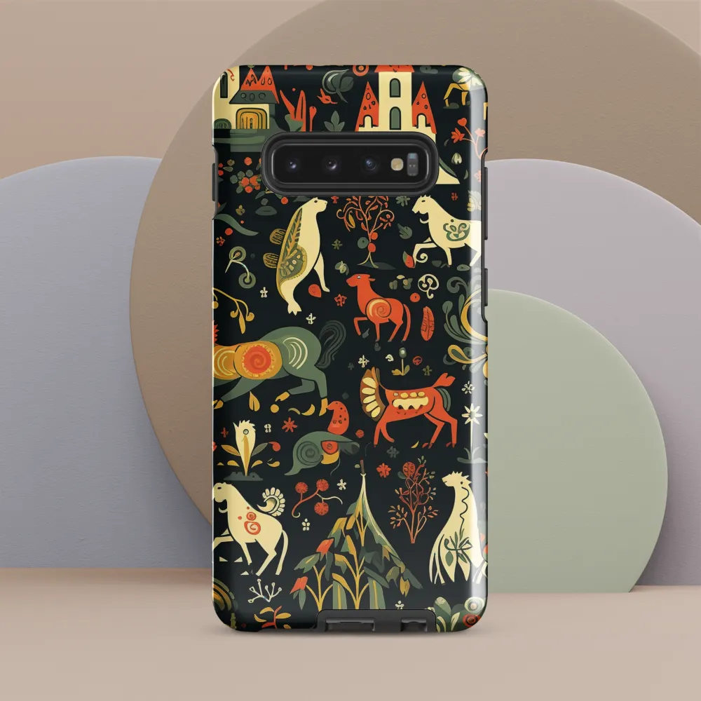 Whimsical Forest: A Folk Art Journey | Phone Case |  S10 Plus | Tough Case | Glossy