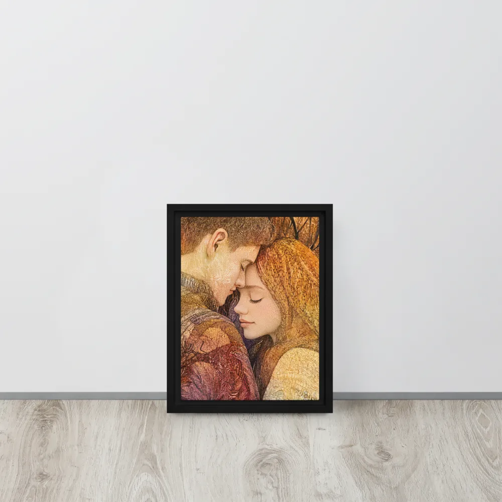 Embrace of Autumn | Canvas with White Frame | 9″×12″