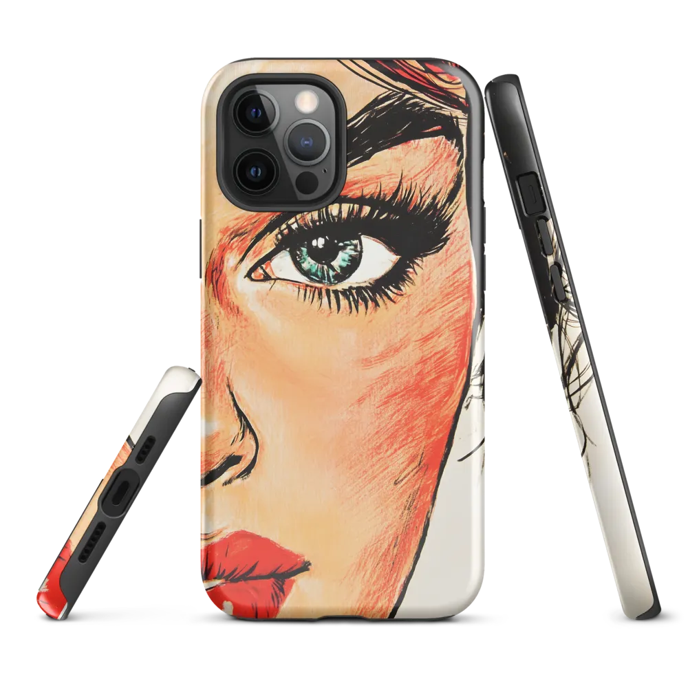 Turquoise Eye, Red Lip — Pop-Illustration Close-Up