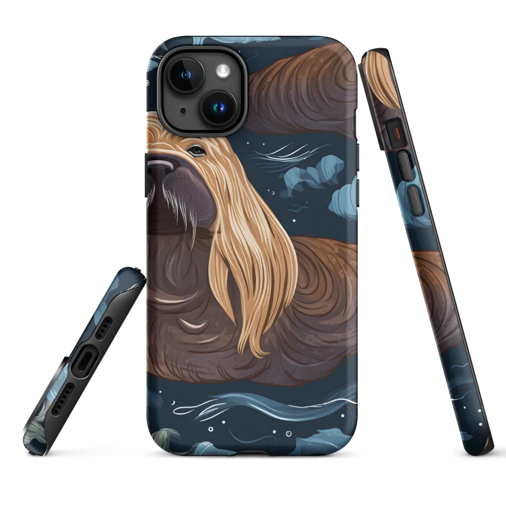 Whimsical Walruses in Deep Blue