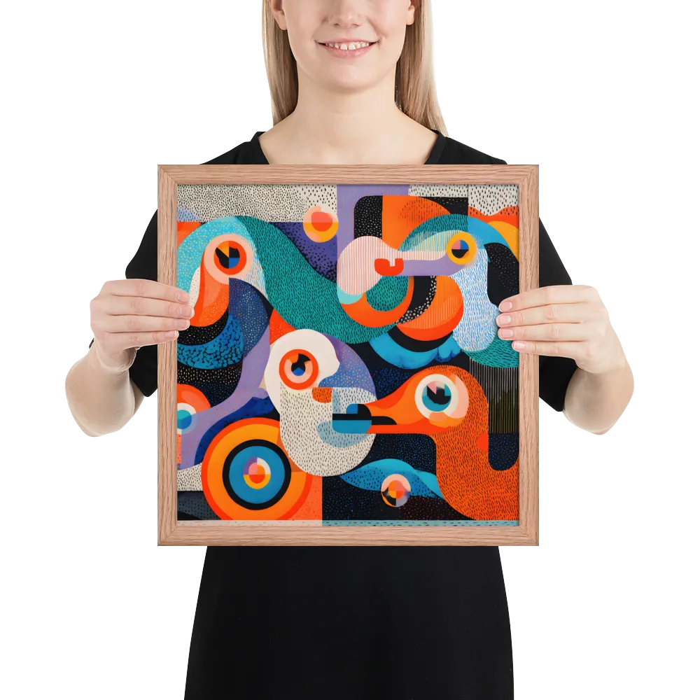 Chromatic Flight 
 Poster with Red oak Frame | 14″x 14″