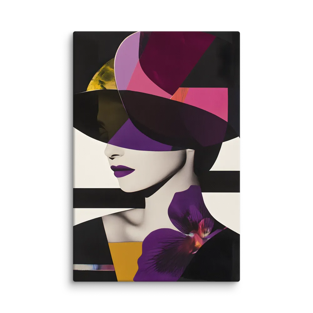 Violet Veil — Portrait in Geometric Hat