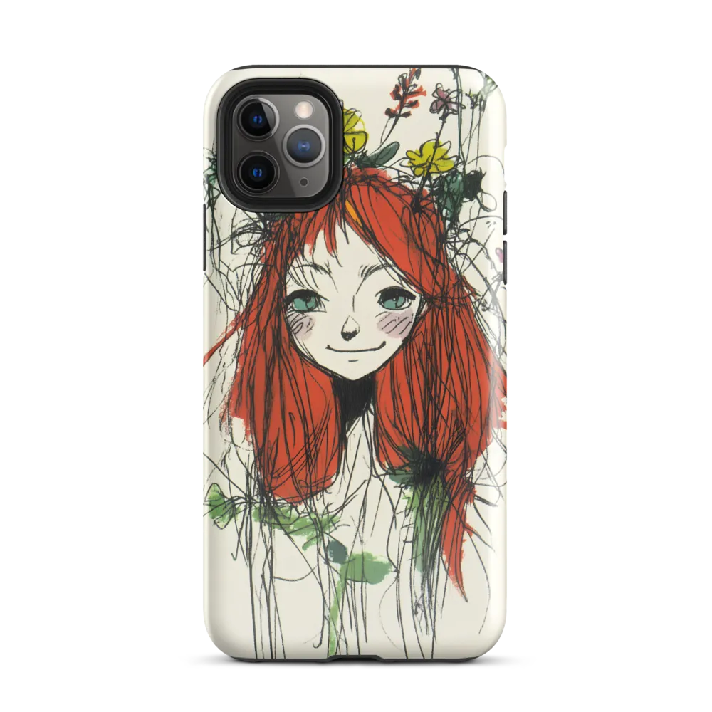 Whimsical Floral Portrait | Phone Case |  11 Pro Max | Tough Case | Glossy