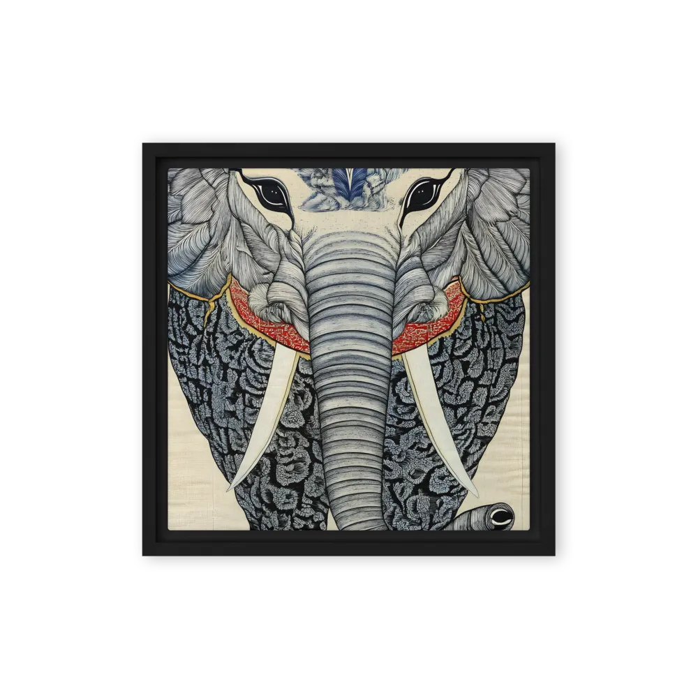 Majesty of the Elephant | Canvas with Black Frame | 12″×12″