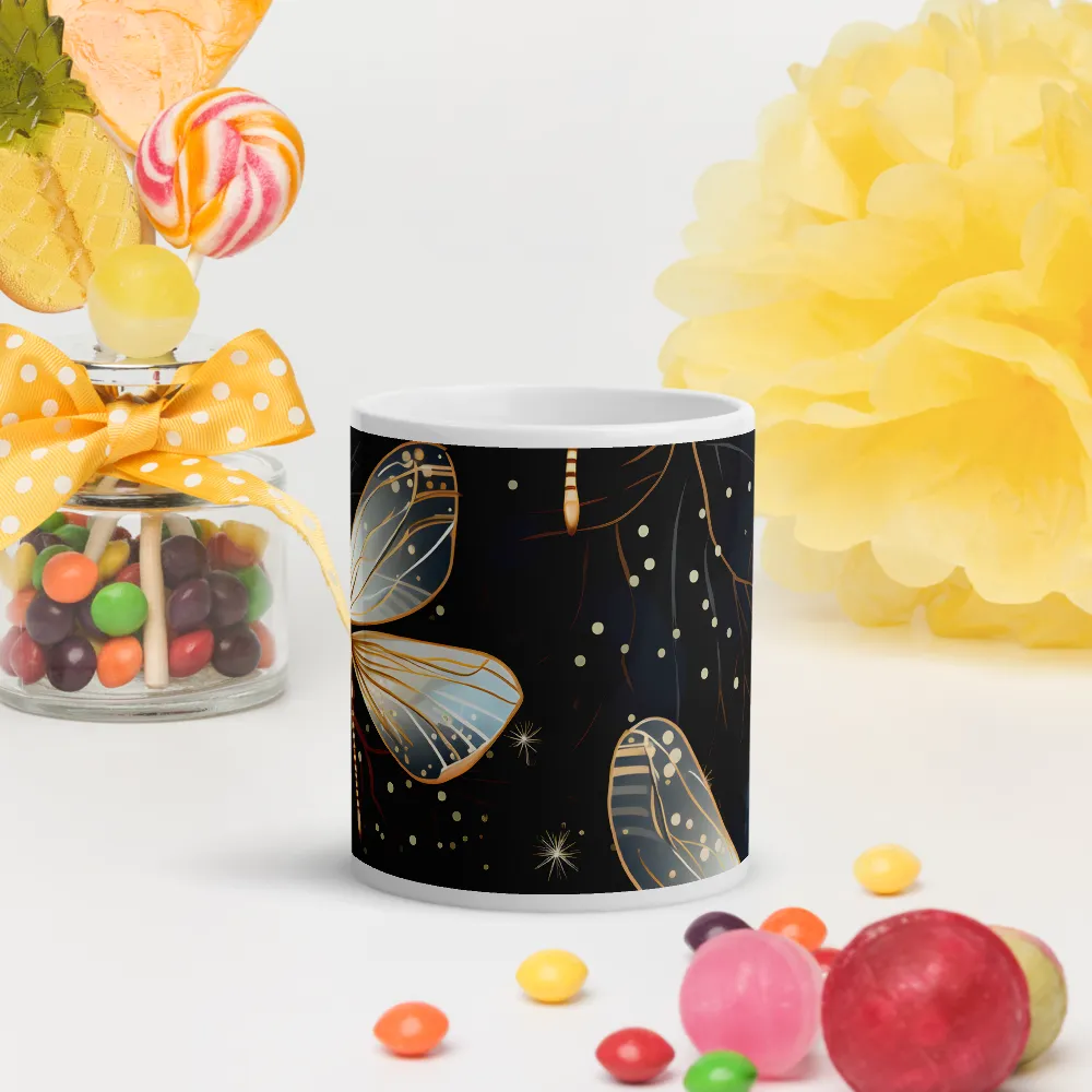 Ethereal Dance: Dragonflies in a Midnight Garden | Mugs | Multiple Sizes & Colors