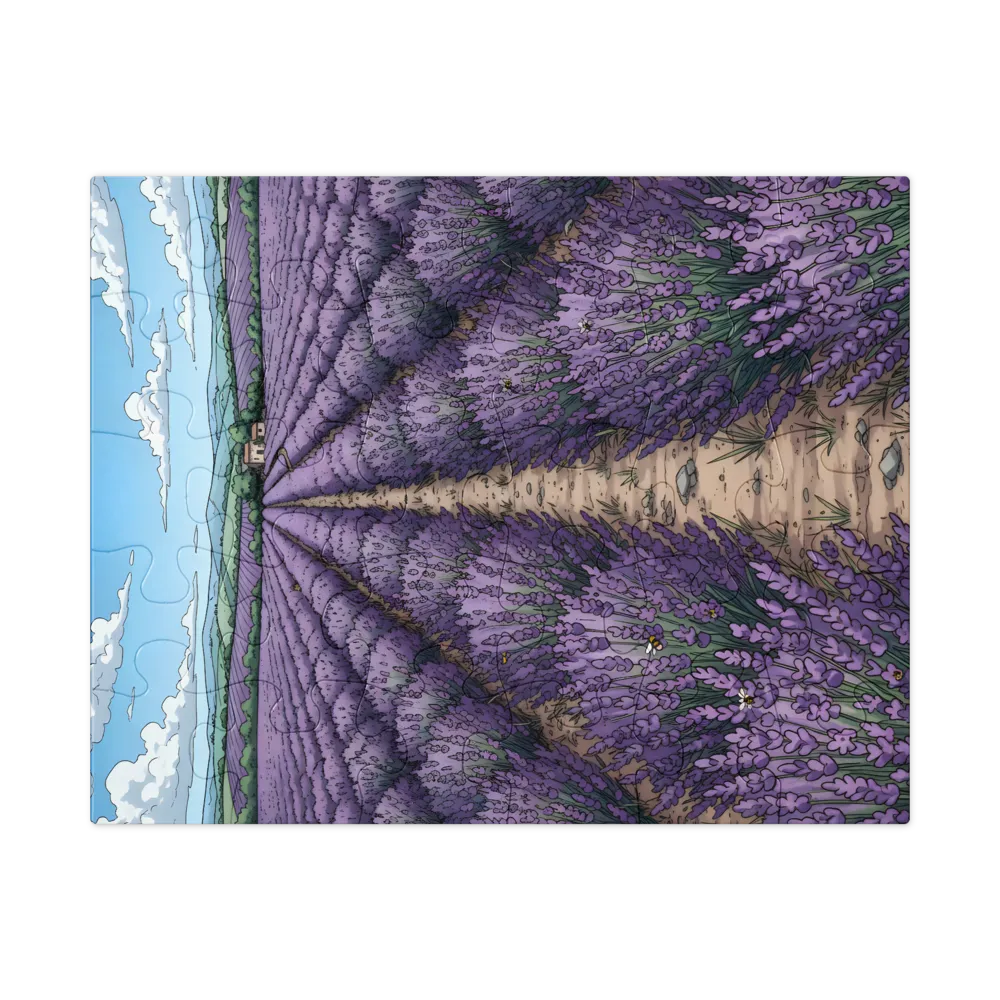 Lavender Rows 
 Jigsaw Puzzle in Tin Box