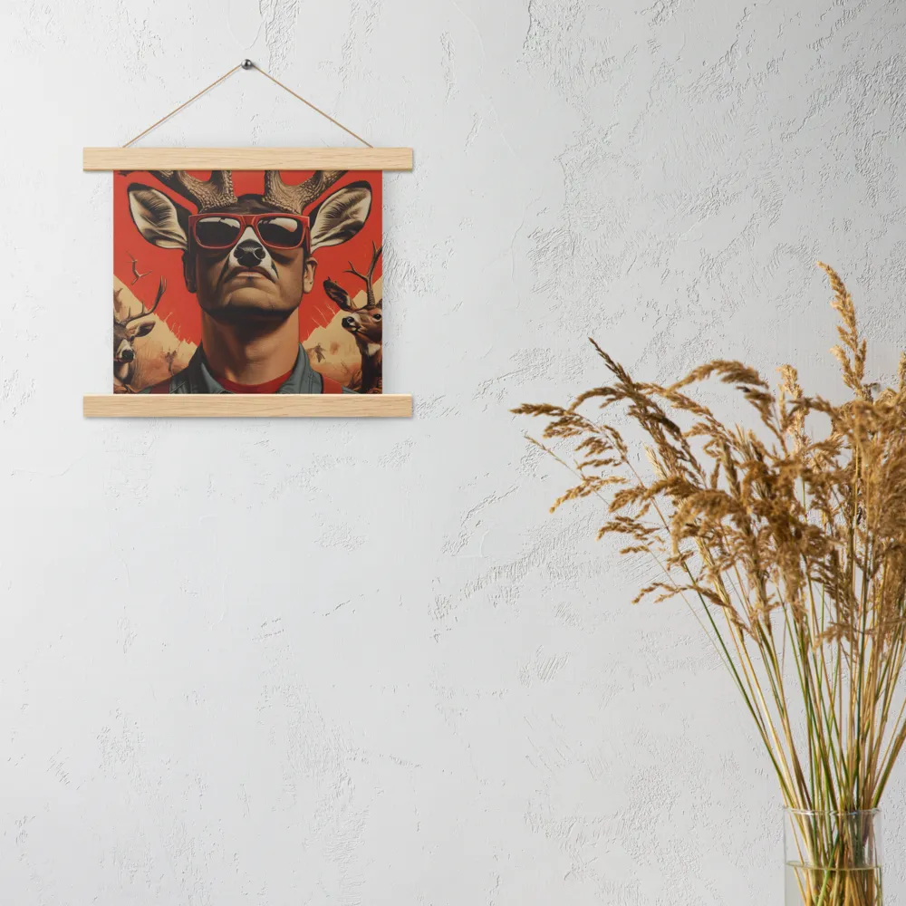 The Hunter's Spirit | Poster With Oak Wood Hanger | 10″×10″