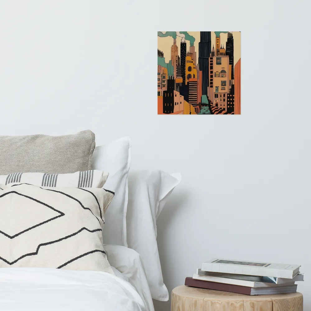 Urban Symphony in Ink | Poster | 14″×14″