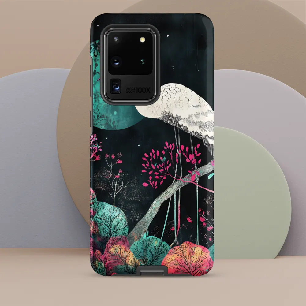 Ethereal Presence: Heron in a Floral Dreamscape