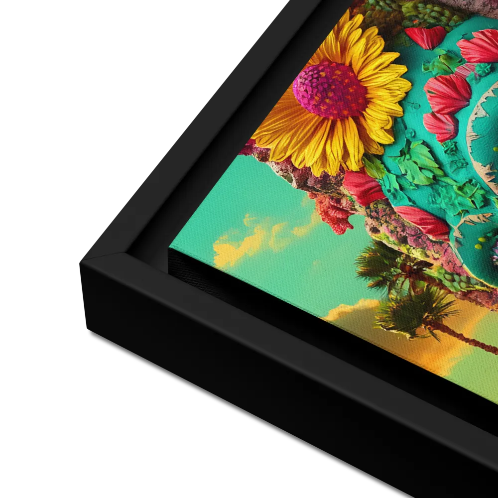 Ethereal Skull Garden | Canvas with Black Frame | 16″×16″