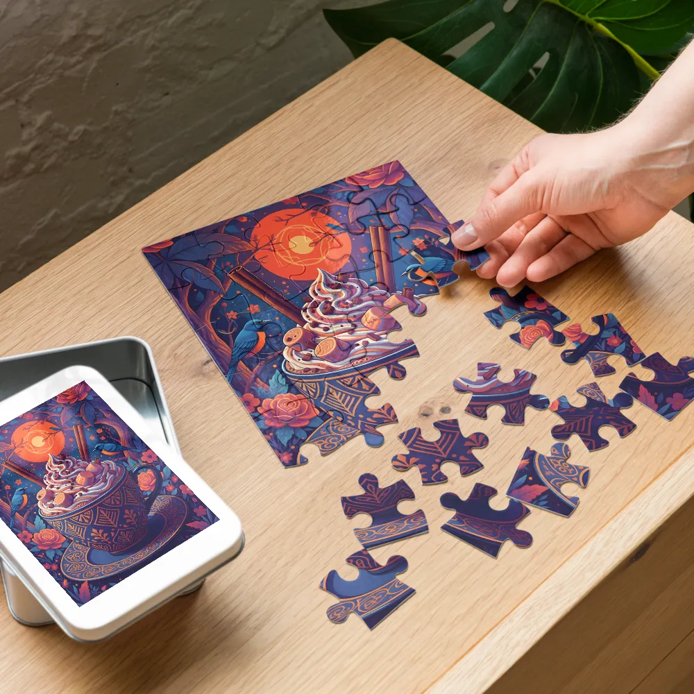 Moonlit Cocoa 
 Jigsaw Puzzle in Tin Box