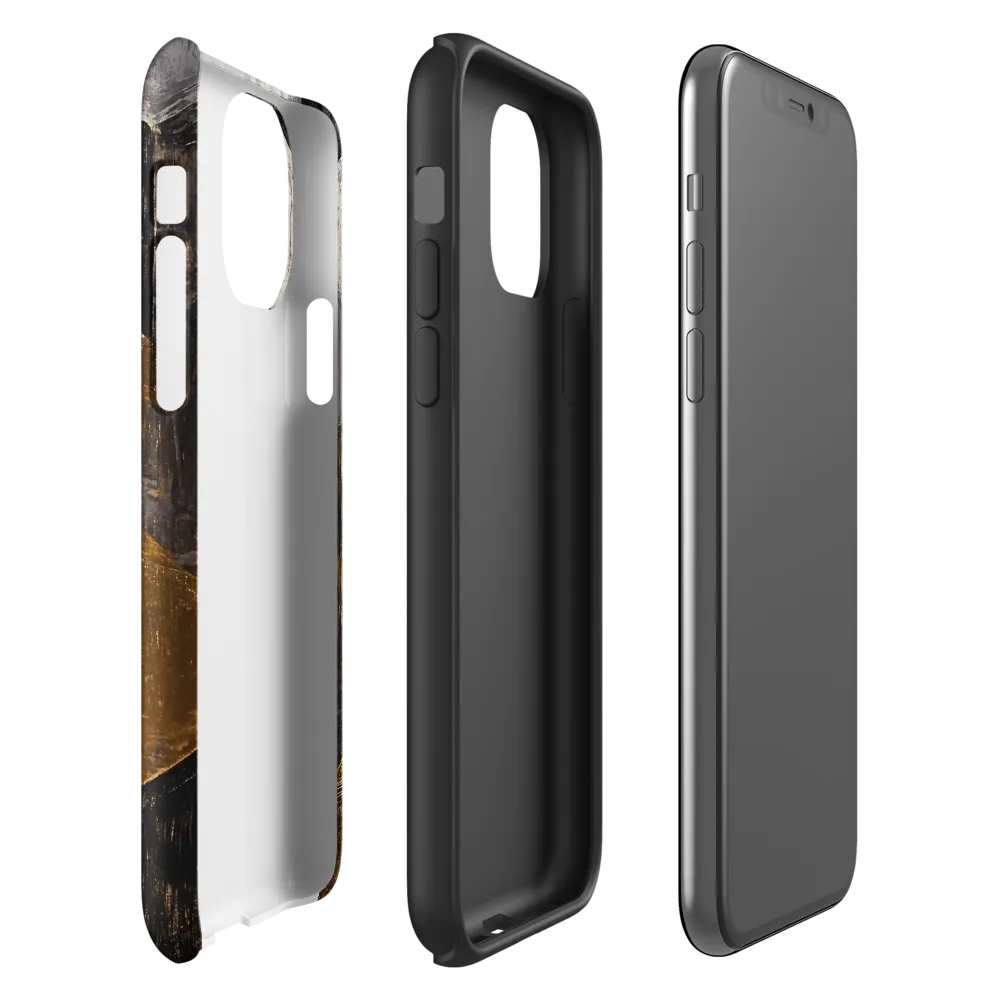 Geometric Harmony in Gold and Black | Phone Case |  11 Pro | Tough Case | Glossy