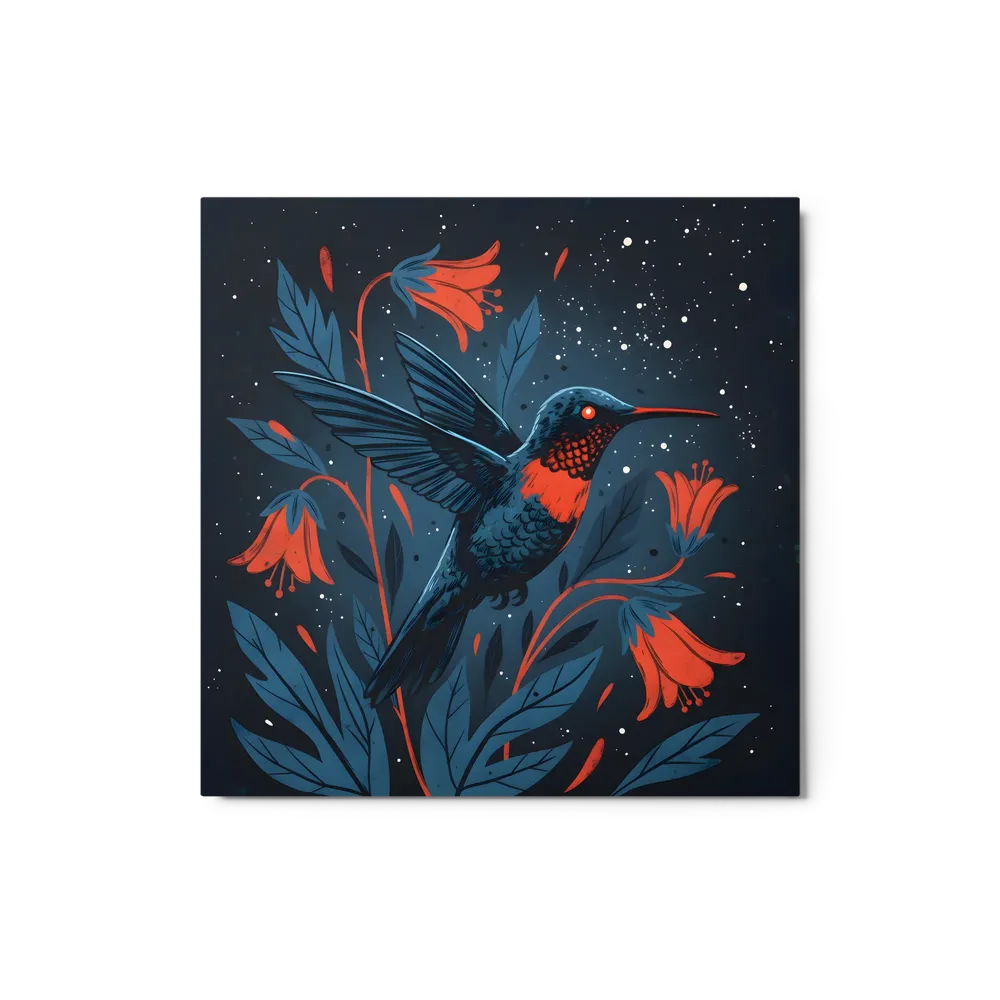 Midnight Hummingbird 
 Metal Print | 12″x 12″