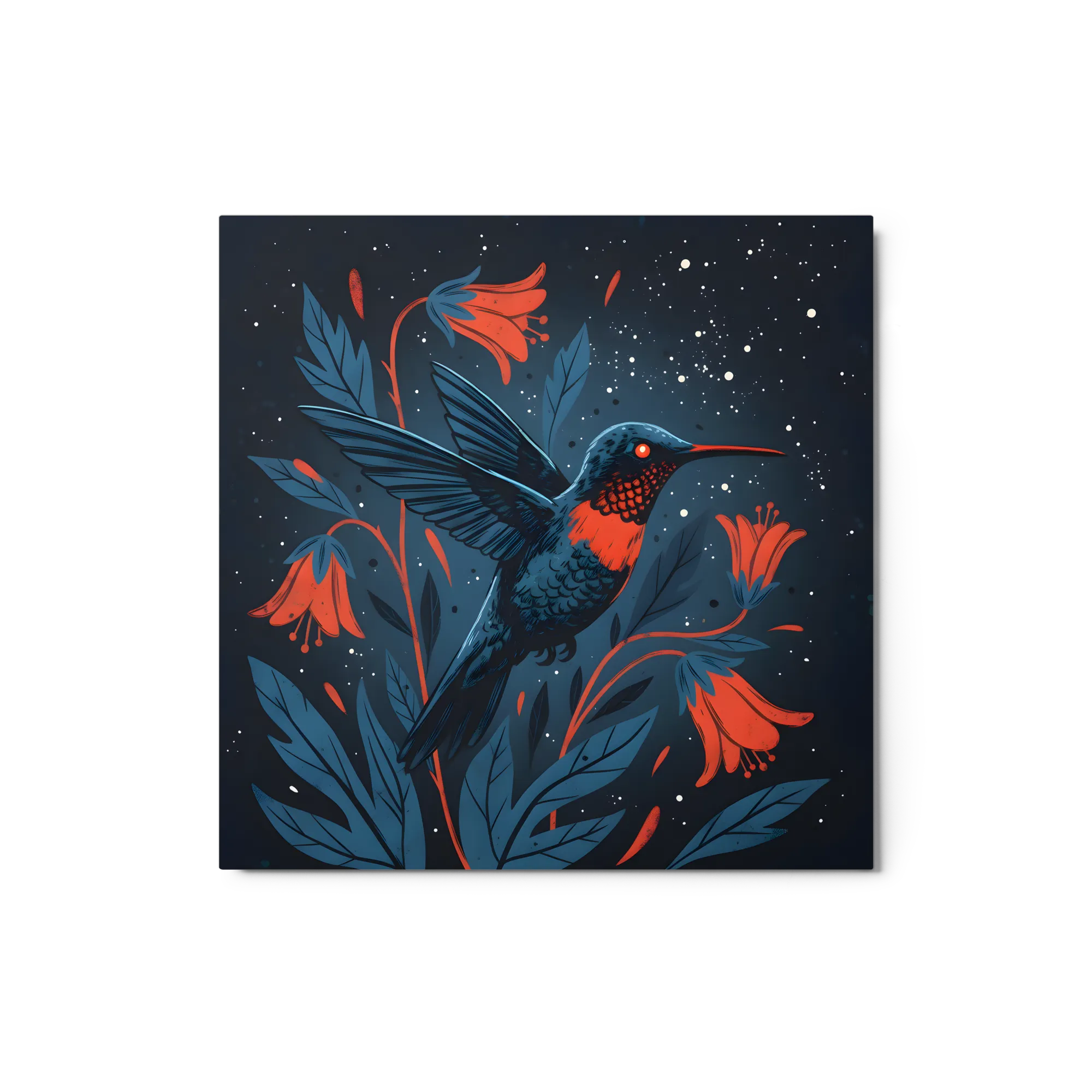 Midnight Hummingbird 
 Metal Print | 12″x 12″