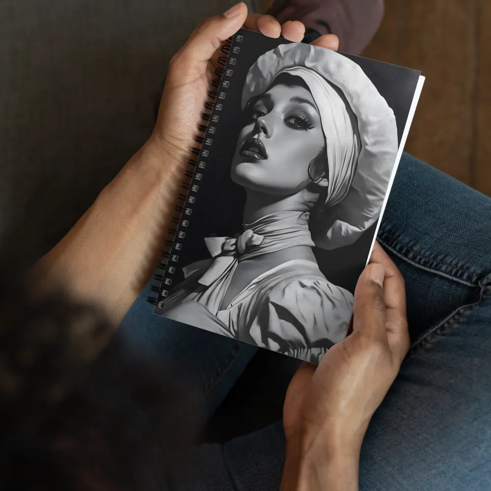 Timeless Elegance: A Charcoal Portrait of Grace | Spiral Notebook