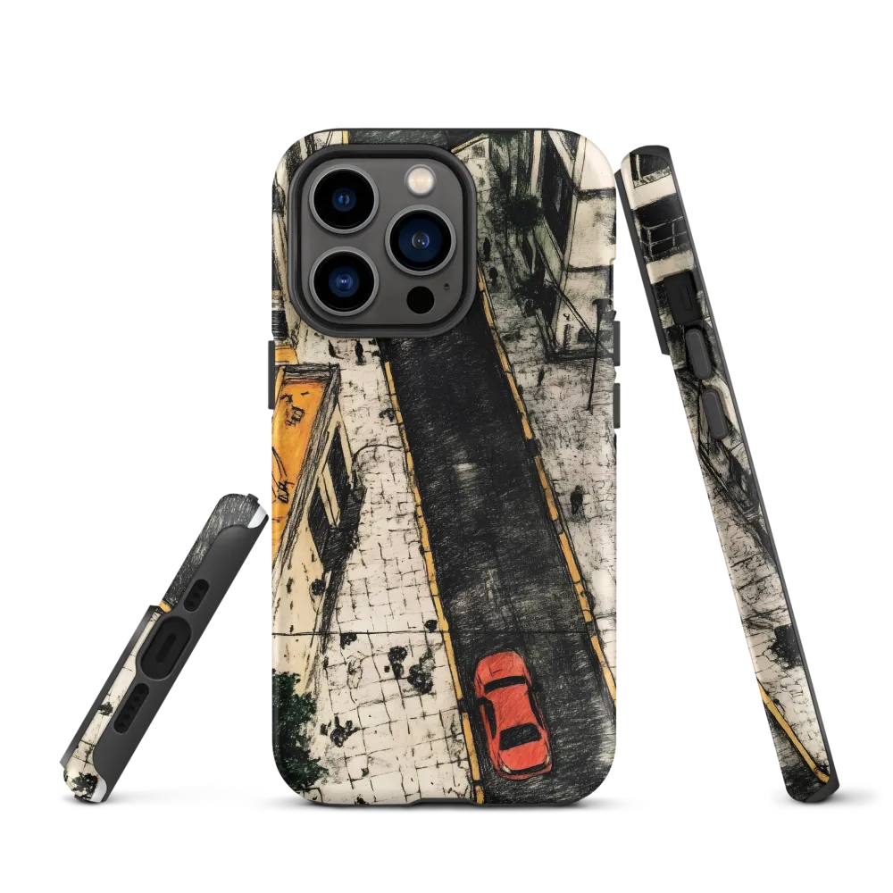 Urban Harmony: Aerial Street View | Phone Case |  13 Pro | Tough Case | Matte