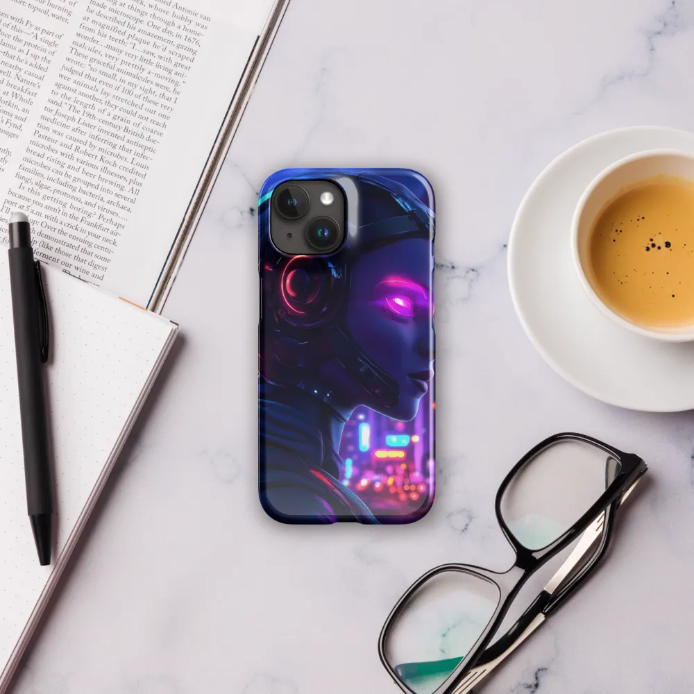 Neon Dreams: A Cyborg's Mystique | Phone Case |  15 | Snap Case | Glossy
