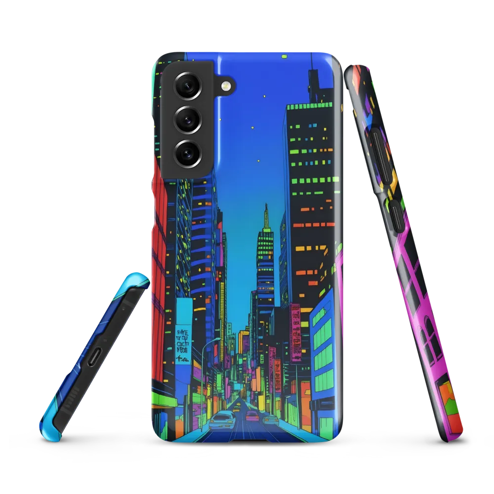 Neon Dreamscape: A Futuristic City at Dusk | Phone Case |  S21 FE | Snap Case | Glossy