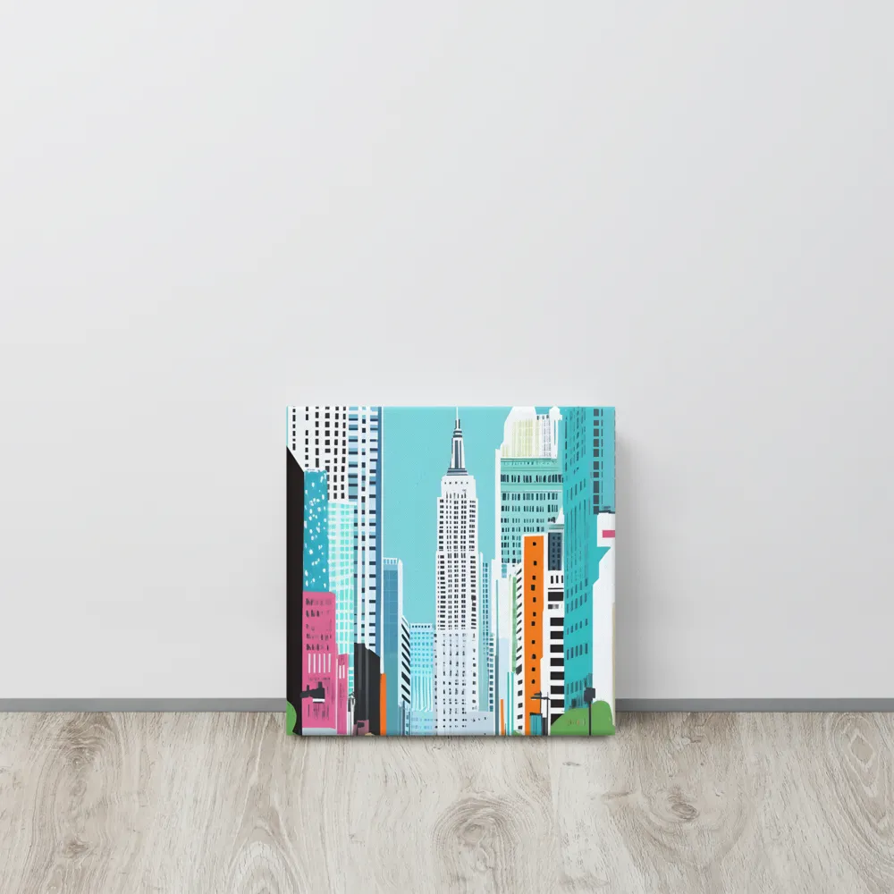 Urban Symphony: A Modern Cityscape | Canvas | 12″×12″