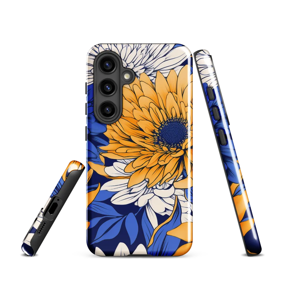 Floral Harmony in Blue and Yellow