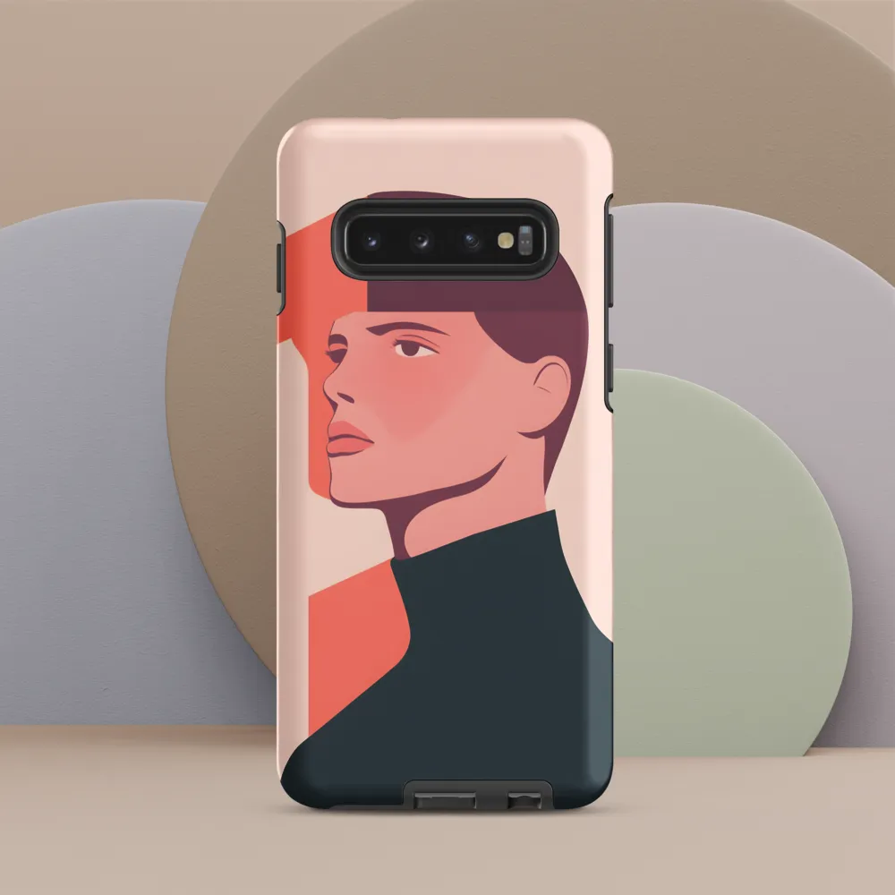 Contemplative Portrait in Minimalism | Phone Case |  S10 | Tough Case | Matte