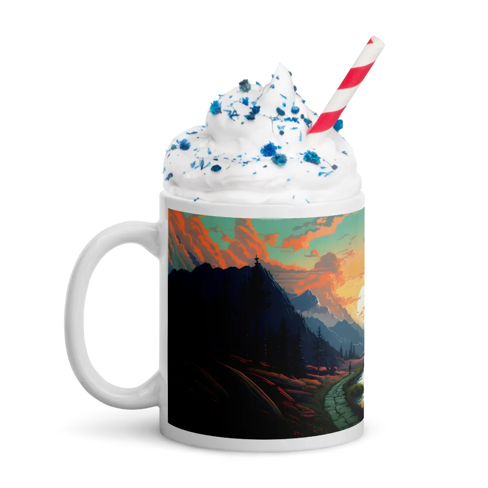 Tranquil Sunset Over the Majestic Mountains | Mugs | Multiple Sizes & Colors